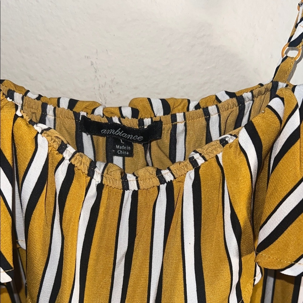 Abercrombie & Fitch Mustard and Black Striped Jumpsuit - Picture 5 of 7